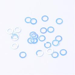 Azul Cielo Accesorios del ornamento perlas paillette plástico disco, cuentas de lentejuelas, buñuelo, luz azul cielo, 6x0.2 mm, Agujero: 4 mm, sobre 30000 unidades / 500 g