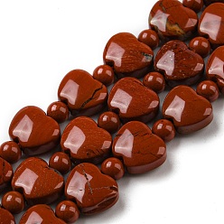 Piedra Roja Los granos rojos jaspe hebras naturales, manzana, 9x10.5x5 mm, agujero: 1 mm, sobre 35 unidades / cadena, 15.47''~15.67'' (39.3~39.8 cm)