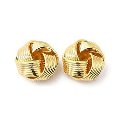 Real 18K Gold Plated Brass European Beads, Large Hole Beads, Knot, Real 18K Gold Plated, 13.5x9mm, Hole: 4mm
