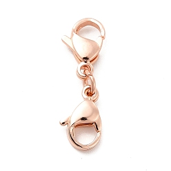 Rose Gold 304 Stainless Steel Double Lobster Claw Clasps, Rose Gold, 24mm