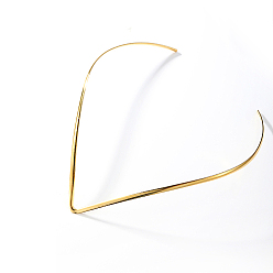Золотой Колье-чокер из нержавеющей стали v-образной формы, жесткие ожерелья, золотые, 15.75 дюйм (40 см)