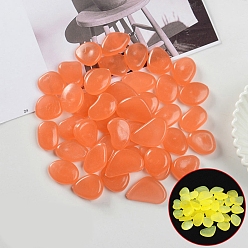 Coral Resin Luminous Glow in the Dark Pebbles Stone, Vase Fillers, Nuggest, Coral, 20~30mm
