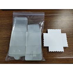 Clear Foldable Transparent PVC Boxes, with Paper Pedestal, Clear, Boxes: 20pcs/set, Pedestal: 20pcs/set