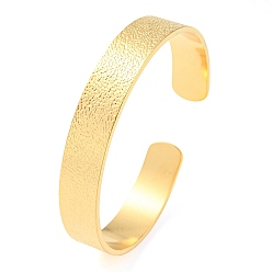 Golden 304 Stainless Steel Open Cuff Bangles, Golden, Inner Diameter: 2-1/4x2 inch(5.6x5.1cm)