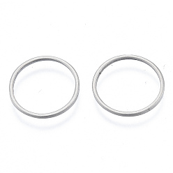 Stainless Steel Color 201 Stainless Steel Linking Rings, Round Ring, Stainless Steel Color, 16x1mm, Inner Diameter: 14.5mm