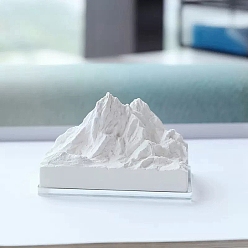 Blanco Gesso alpes nieve montaña estatua adornos, Piedra difusora de aceites esenciales de aromaterapia., Para la decoración del coche del dormitorio del hogar., blanco, 99x58x55 mm