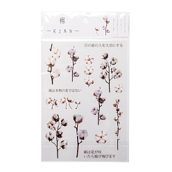 Floral White Flower Pattern Waterproof Self Adhesive Hot Stamping Stickers, DIY Hand Account Photo Album Decoration Sticker, Floral White, 15x10.5x0.05cm
