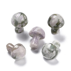 Jade de Paix Pierre de gua sha aux champignons de jade de paix naturelle, outil de massage de grattage gua sha, pour un massage de méditation relaxant au spa, 20~21x14~15.5mm