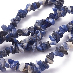 Sodalite Natural Sodalite Beads Strands, Chip, 4~10x3~6mm, Hole: 0.5mm, 34.2 inch(87cm)