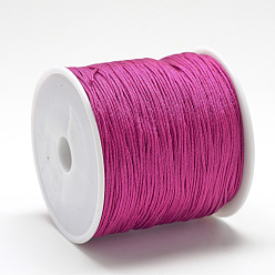 Medium Violet Red Nylon Thread, Chinese Knotting Cord, Medium Violet Red, 1mm, about 284.33 yards(260m)/roll