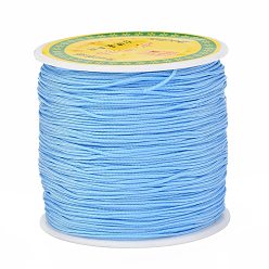 Azul Cielo Hilo de nylon trenzada, Cordón de anudado chino cordón de abalorios para hacer joyas de abalorios, luz azul cielo, 0.5 mm, sobre 150 yardas / rodillo