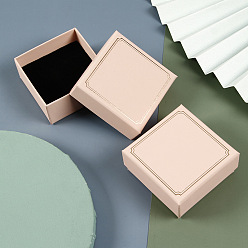 Lavanda Blush Cajas de regalo de almacenamiento de aretes de papel cuadrado, rubor lavanda, 7.5x7.5x3.5 cm