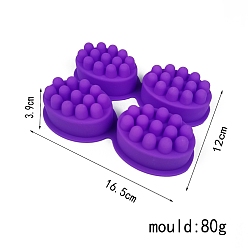 Blue Violet DIY Soap Making Molds, Silicone Casting Molds, Oval, Blue Violet, 165x120x39mm