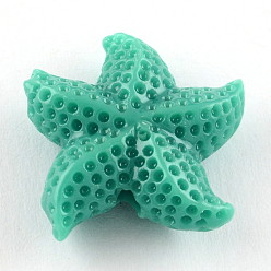 Средний Аквамарин Окрашенная коралловых бусин синтетические, морская звезда / морские звезды, средний аквамарин, 20x19x7 мм, отверстие : 1.5 мм