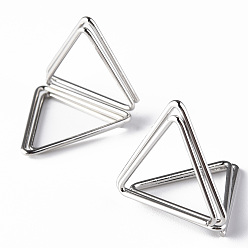 Platinum Mini Iron Place Card Holders, Cute Table Card Holders, for Wedding, Parties, Triangle, Platinum, 17x23x24~30mm