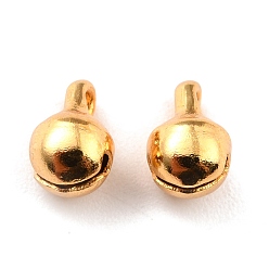 Chapado en Oro Real 18K 304 inoxidable encantos campana de acero, real 18 k chapado en oro, 7.5x5x5 mm, agujero: 1.2 mm