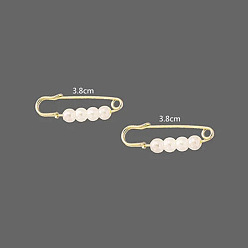 Antique White Imitation Pearl Safety Pin Brooches, Alloy Waist Pants Extender for Women, Golden, Antique White, 38mm