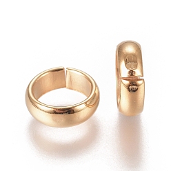 Золотой 201 Быстроразъемные соединения из нержавеющей стали, связывающий кольца, закрыты, но распаян, золотые, 9x3 мм, внутренний диаметр: 6.7 мм