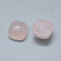 Розовый Кварц Природного розового кварца кабошонов, квадратный, 9.5x9.5x5~6.5 мм