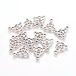 Antique Silver Tibetan Style Trinity Knot/Triquetra, Irish Alloy Pendants, Cadmium Free & Lead Free, Antique Silver, 16.5x14.5x2mm, Hole: 2mm