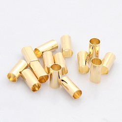 Golden Column Brass Beads, Large Hole Beads, Golden, 10x5mm, Hole: 4.5mm
