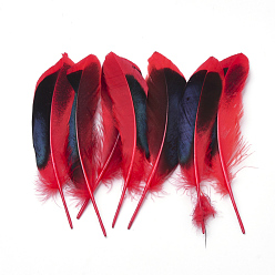 Rouge Accessoires de costume en plumes, teint, rouge, 115~160x20~35mm