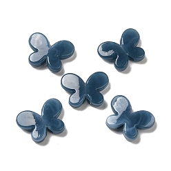 AceroAzul Abalorios de acrílico transparentes, mariposa, acero azul, 12.8x17.3x4.4 mm, agujero: 2 mm, Sobre 940 unidades / 500 g