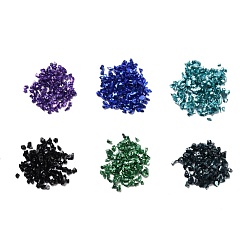 Color mezclado Perlas de viruta de vidrio, para relleno de goteo de bricolaje, color mezclado, 1~3x1~3x1~1.5 mm