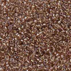 (RR3521) Fancy Lined Blush Cuentas de rocailles redondas miyuki, granos de la semilla japonés, (rr 3521) rubor con líneas elegantes, 8/0, 3 mm, agujero: 1 mm, Sobre 2111~2277 unidades / 50 g