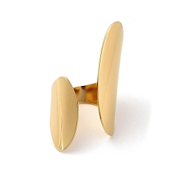 Золотой 304 открытая манжета из нержавеющей стали, широкое кольцо для женщин, золотые, размер США 7 1/4 (17.5 мм)