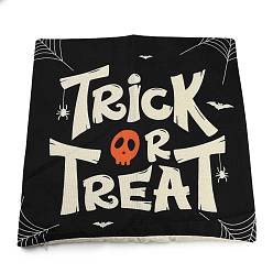 Spider Burlap Halloween Pillow Case, Square Cushion Cover, for Sofa Bed Decoration, Spider Pattern, 45x45x0.5cm