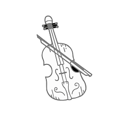 Violin Broche en émail blanc thème musical, broche en alliage pour vêtements de sac à dos, partie de violon, 32x17mm