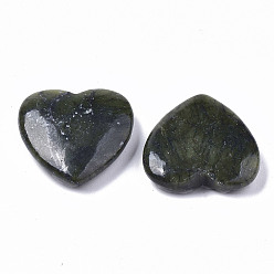 Autres Jades Jade xinyi naturel/pierre d'amour de coeur de jade du sud chinois, pierre de palme de poche pour équilibrer le reiki, 24.5x25x6~7mm