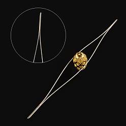 Stainless Steel Color Stainless Steel Collapsible Big Eye Beading Needles, Seed Bead Needle, Beading Embroidery Needles for Jewelry Making, Stainless Steel Color, 4.5x0.03cm