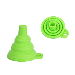 Lime Green Portable Silicone Funnel Hopper, Foldable, for Beads Liquid Powder Transfer, Lime Green, 75mm