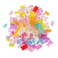 Mixed Color Transparent Acrylic Beads, Bear, Mixed Color, about 155pcs/bag