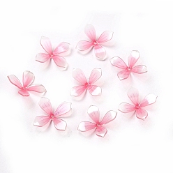 Acrylique Acrylique coupelles, avec pièce thermorétractable, fleur, 16.5x16x5mm, Trou: 1.5mm