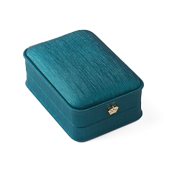 Dark Cyan PU Leather Pendant Storage Box, Plush Interior Gift Case, for Jewelry Showcase Pendant Holder, Dark Cyan, 10x7x4cm