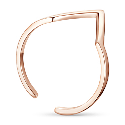 Rose Gold TINYSAND? Rose Gold Triangle Adjustable Cuff Rings, Open Rings, Size 6, Rose Gold, 16mm