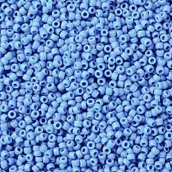 (43DF) Opaque Frost Cornflower Toho perles de rocaille rondes, perles de rocaille japonais, (43 df) bleuet givré opaque, 11/0, 2.2mm, Trou: 0.8mm, à propos 1110pcs / bouteille, 10 g / bouteille