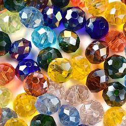 Mixed Color Glass Beads, Faceted, Rondelle, Mixed Color, 10x8mm, Hole: 1mm, about 67pcs/60g