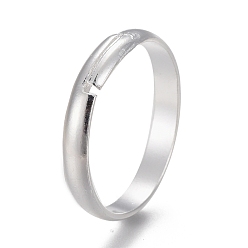 Серебро Регулируемые 201 гладкие кольца из нержавеющей стали, серебряный цвет гальваническим, внутренний диаметр: 16 мм