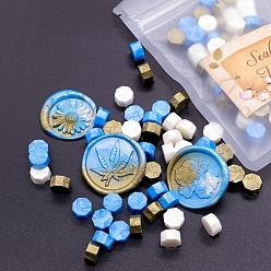 Light Sky Blue Sealing Wax Particles, for Retro Seal Stamp, Octagon, Light Sky Blue, 9mm, about 100pcs/bag