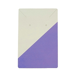 Средний Фиолетовый Карточки для демонстрации прямоугольных бумажных сережек, Карточки для демонстрации ювелирных изделий для хранения сережек и ожерелий, средне фиолетовый, 9x5.9x0.05 см, отверстие : 1.6 мм