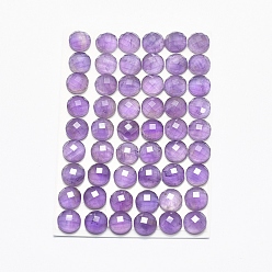 Amethyst Natural Amethyst Cabochons, Faceted, Half Round, 8x3.5~4mm