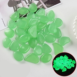 Lime Resin Luminous Glow in the Dark Pebbles Stone, Vase Fillers, Nuggest, Lime, 20~30mm