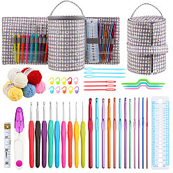 Thistle DIY Knitting Kits with Storage Bags for Beginners Include Crochet Hooks, Polyester Yarn, Crochet Needle, Stitch Markers, Scissor, Ruler, Tape Measure, Thistle, 18x44cm