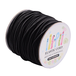 Black Elastic Cord, with Nylon Outside and Rubber Inside, Round, Black, 2mm, 43.74yards/roll(40m/roll)