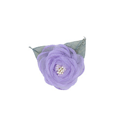 Lilas 3d fleur en tissu, pour les chaussures de bricolage, chapeaux, casques, broches, vêtements, lilas, 50~60mm