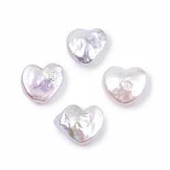 Nieve Perlas de keshi barrocas naturales, cuentas de perlas de agua dulce, ningún agujero, corazón, nieve, 11~13x10~11x3.5~5 mm